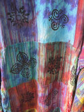 Load image into Gallery viewer, Cotton tie dye patch multicoloured pinafore dress