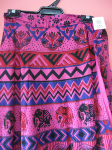 Cotton Handprinted Wrap Skirt