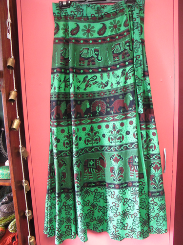 Cotton Handprinted Wrap Skirt