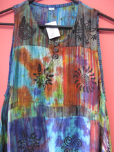 Load image into Gallery viewer, Cotton tie dye patch multicoloured pinafore dress