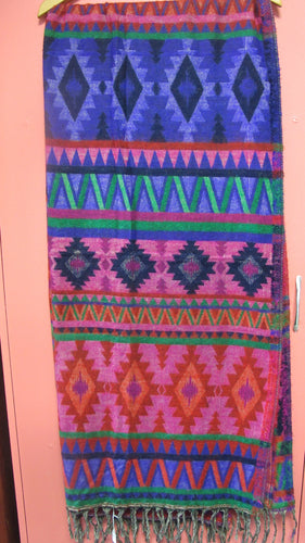 Colourful Aztec Style Shawl