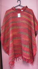 Load image into Gallery viewer, Striped soft poncho with hood