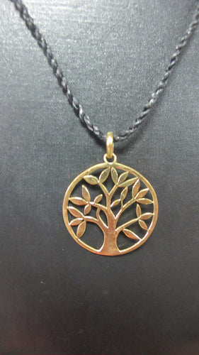 Brass Tree of Peace Pendant on Leather