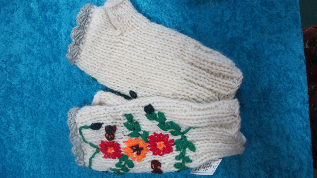 Embroidered Wool Handwarmers