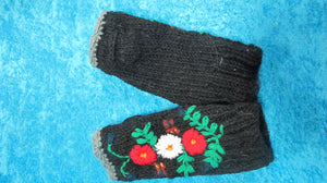 Embroidered Wool Handwarmers