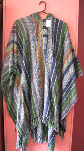 Striped Poncho with Hood