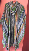 Load image into Gallery viewer, Striped Poncho with Hood