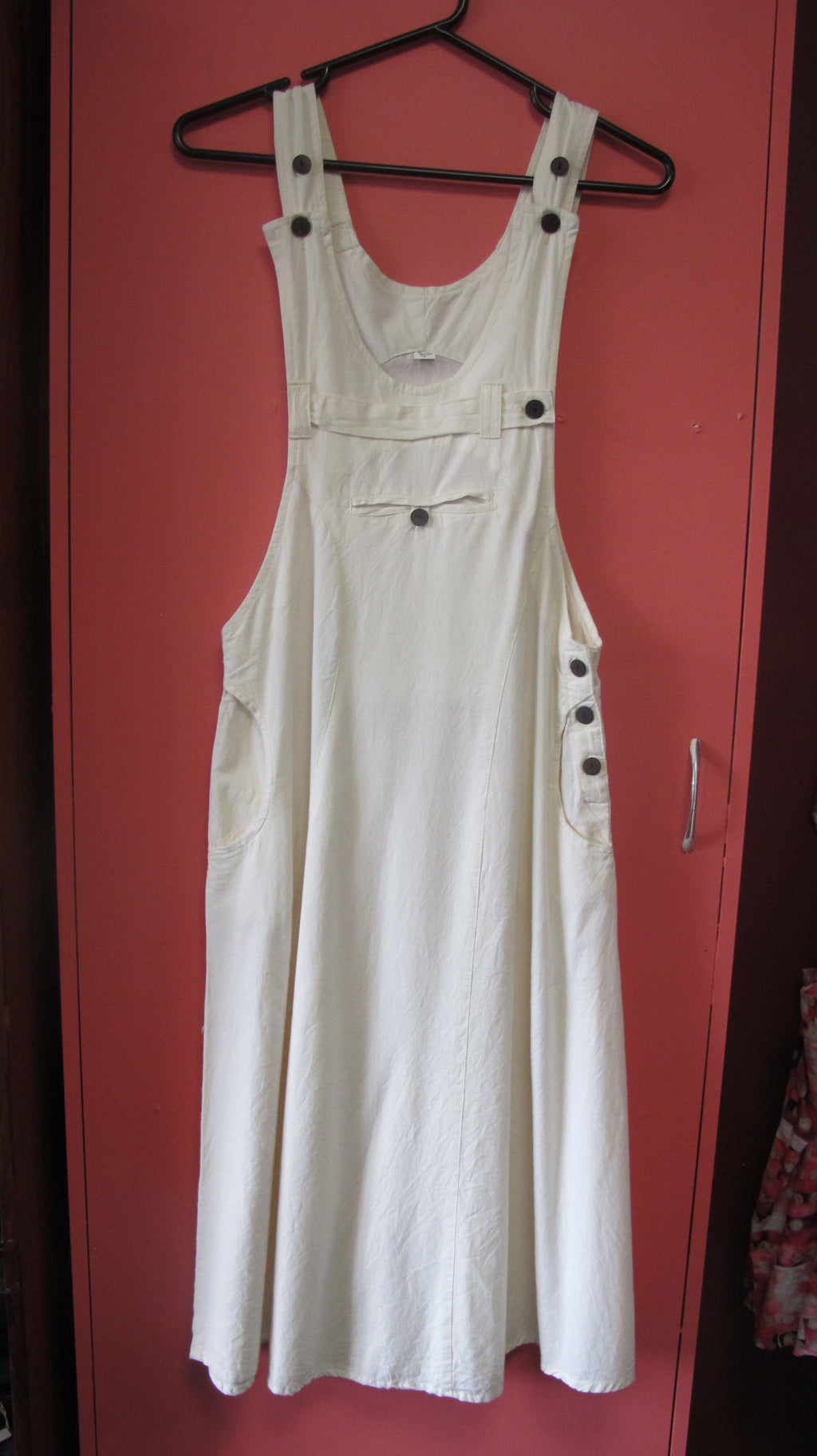 Pinafore Dress With Wooden Buttons