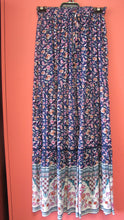 Load image into Gallery viewer, Long Blue Floral Gypsy Skirt