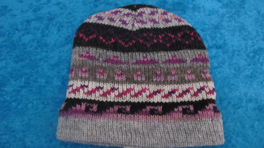 Fair Isle Handknit Wool Beanie