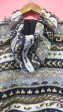 Load image into Gallery viewer, Handknit Fair Isle Wool Jacket With Hood