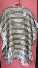 Load image into Gallery viewer, Striped soft poncho with hood