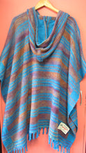 Load image into Gallery viewer, Striped soft poncho with hood