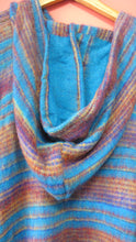 Load image into Gallery viewer, Striped soft poncho with hood