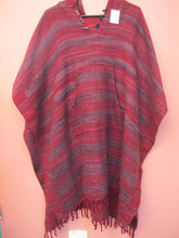 Load image into Gallery viewer, Long Soft Striped Poncho With Pixie Hood