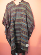 Load image into Gallery viewer, Long Soft Striped Poncho With Pixie Hood