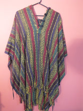 Load image into Gallery viewer, Striped Poncho with Hood