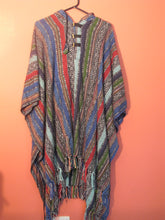 Load image into Gallery viewer, Striped Poncho with Hood