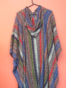 Striped Poncho with Hood