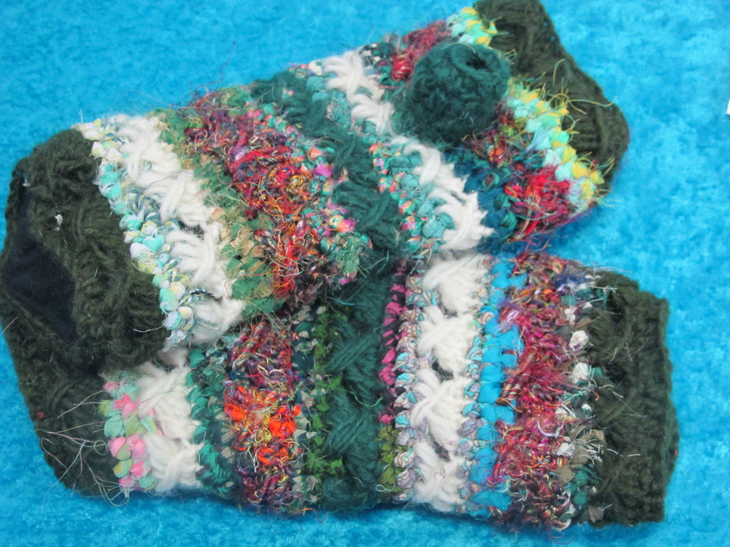 Green Silk And Wool Handwarmers