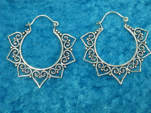 Silver Plated Lace Earrings