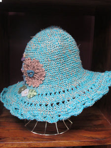 Hemp And Cotton Crochet Flower Hat