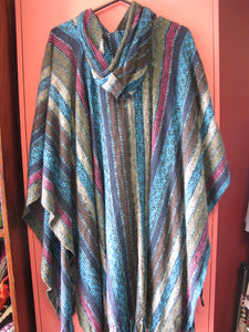 Striped Poncho with Hood