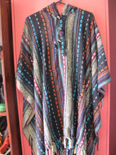 Load image into Gallery viewer, Striped Poncho with Hood