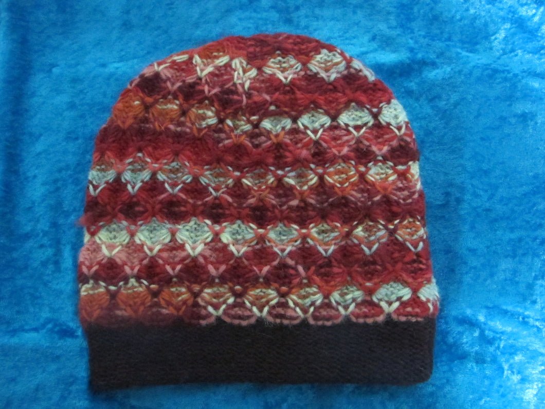 Wool handknit beanie.