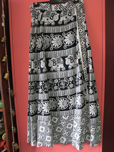 Cotton Handprinted Wrap Skirt