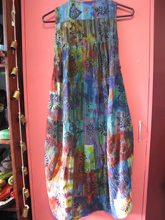 Load image into Gallery viewer, Cotton tie dye patch multicoloured pinafore dress